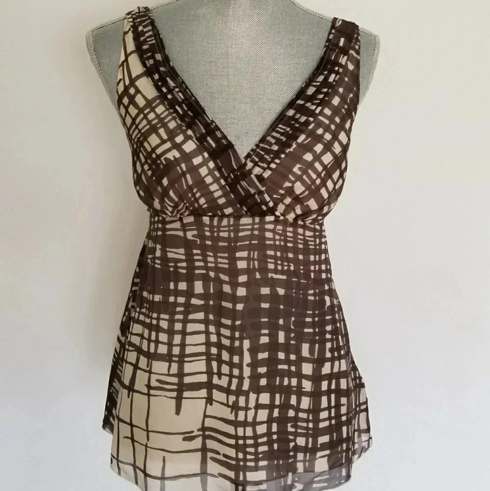 The Limited Women's Brown Beige Sleeveless Silk M